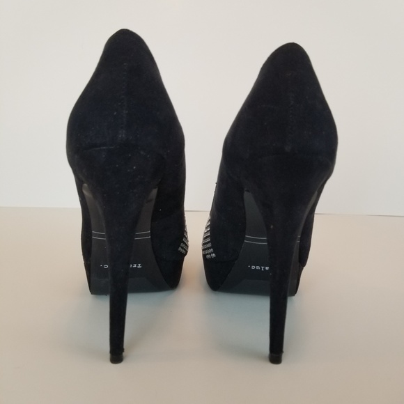 SOLD 💫 Zara Trafaluc Black Suede Heels 8.5 - Picture 7 of 8